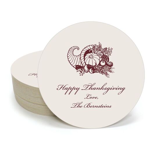 Thanksgiving Horn Round Coasters